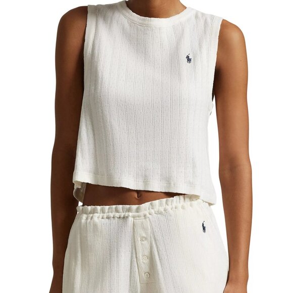 Polo Ralph Lauren Polo Pointelle Henley Pajamas - 4P0232 (R2109, Egret) - Picture 1 of 3